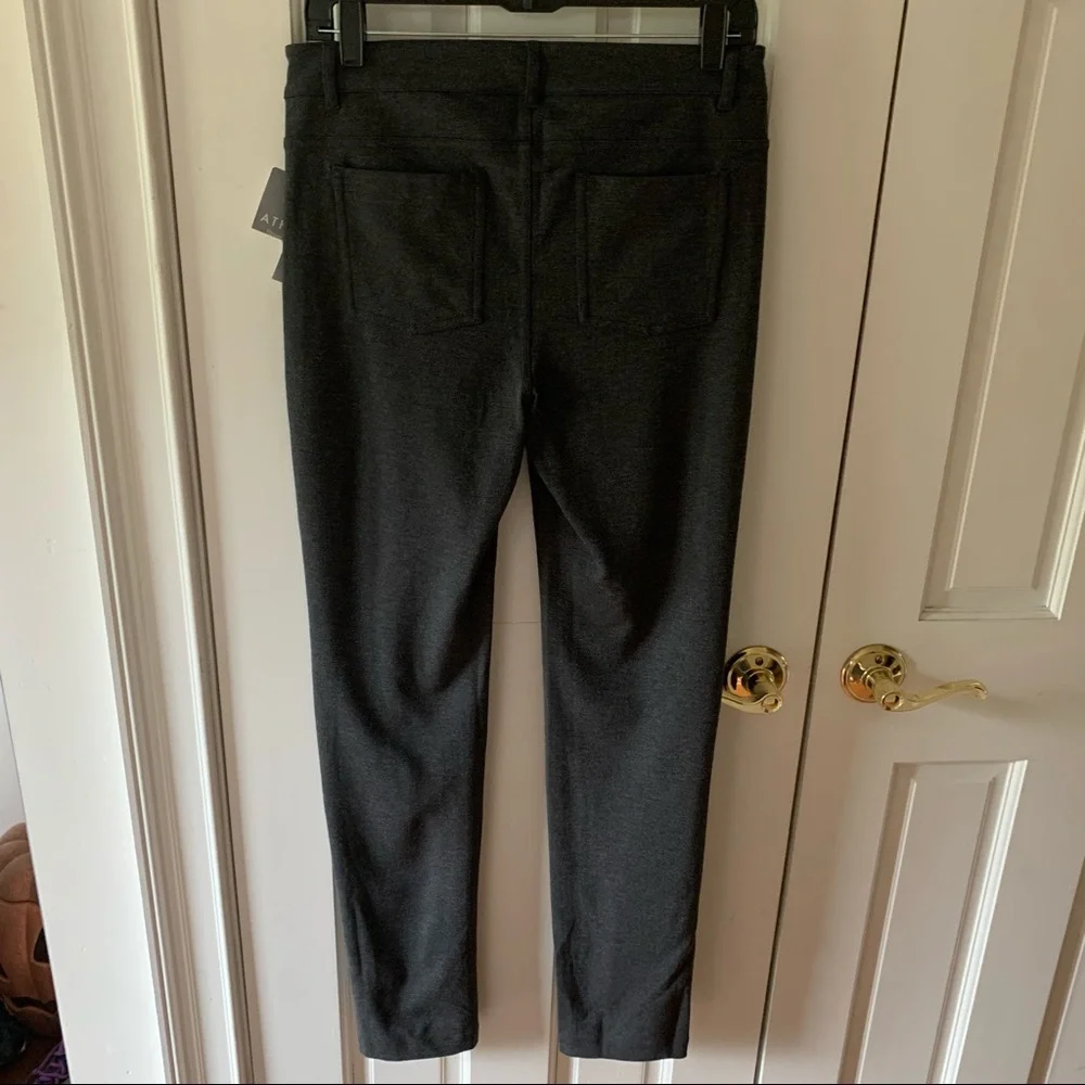 NWT ATHLETA Charcoal Grey Ponte Skinny Pant Sz 10